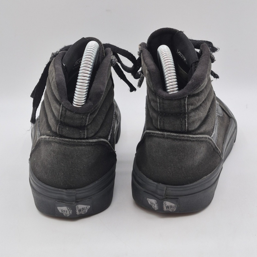 Vans Shoes Womens Size 7 Black Canvas Mid Top Lace Up Skate Sneakers 500714 - Picture 8 of 12
